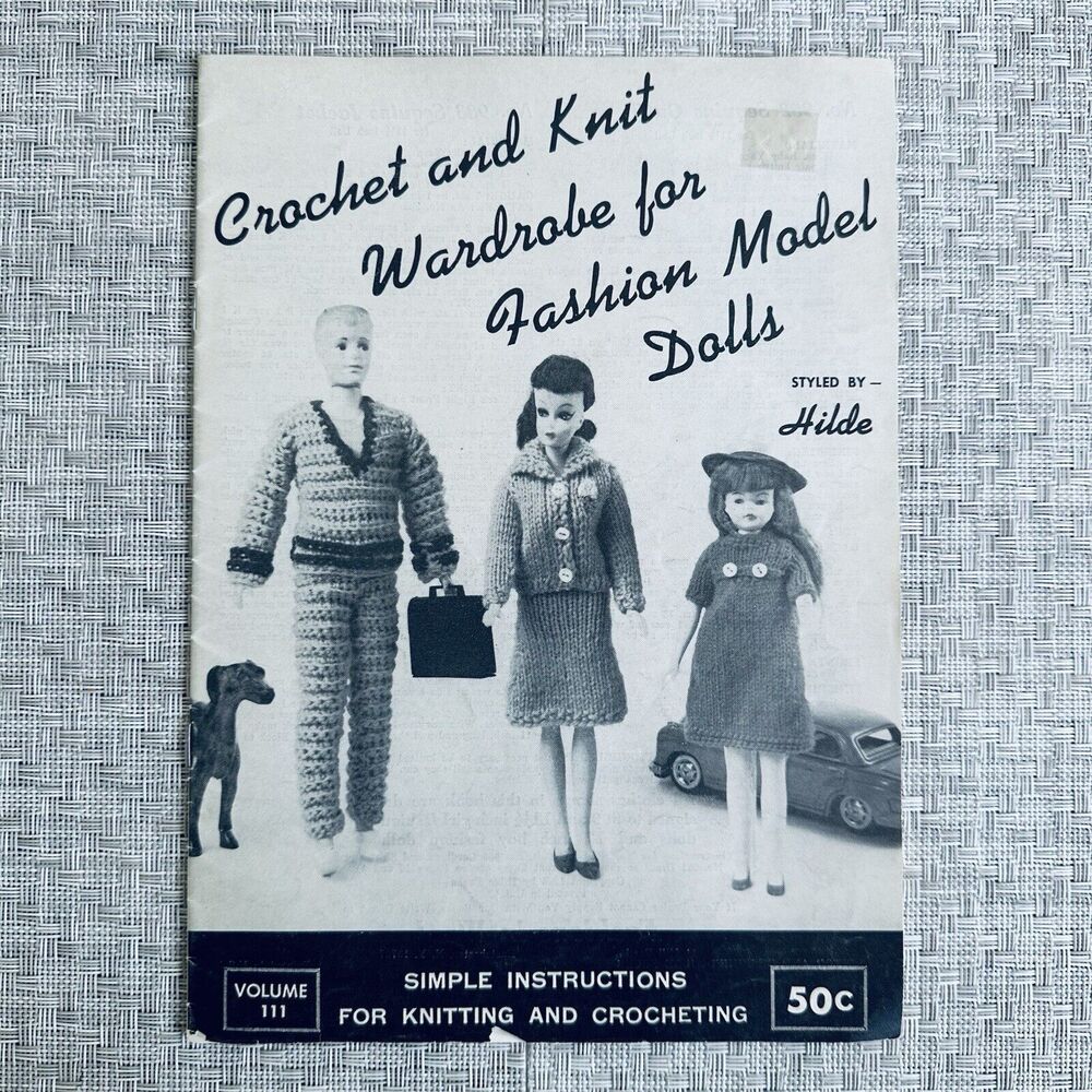 Vintage 1965 Hilde Crochet And Knit Wardrobe For Fashion Model Barbie Dolls